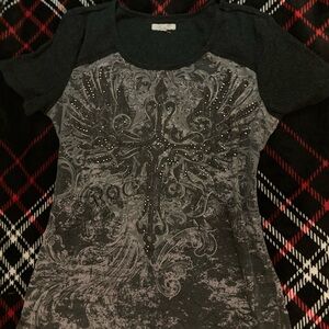 Maurices Black and Gray Graphic Tee